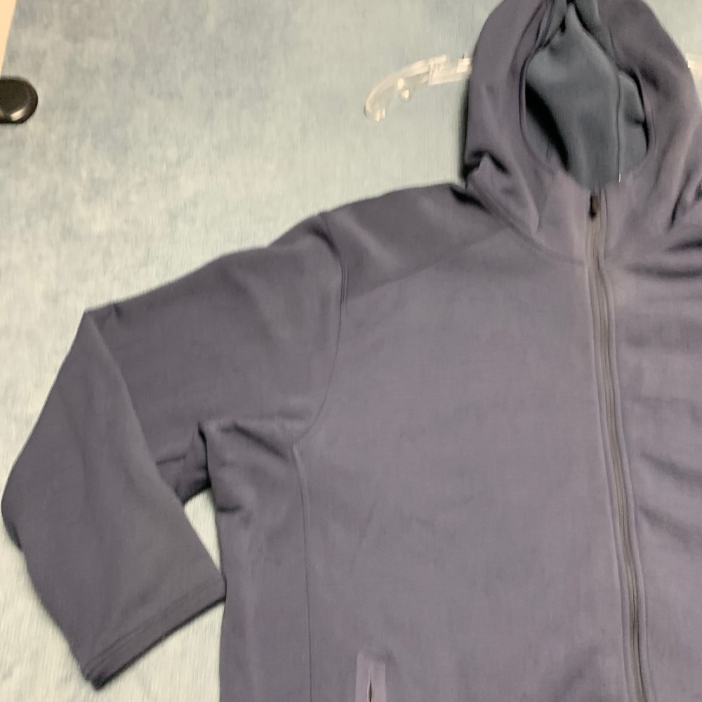 Arcteryx Kyanite Hooded Jacket Mens Navy Blue Long Sleeve Pockets Logo Full Zip - Picture 3 of 13